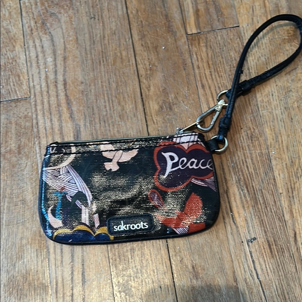 Sakroots Black and Multicolor Wristlet‎